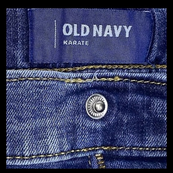 Old Navy Karate Youth Girls 8 Regular Blue Jeans Straight Leg Tapered Ankles - Picture 4 of 11